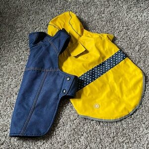 “Demin” jacket & Rain slicker set, both in excellent condition